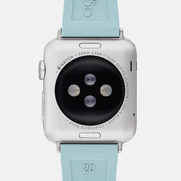 COACH | Signature Embossed Apple Watch Strap, 38 mm & 40 mm Blue/Silver NIB! - Picture 3 of 3